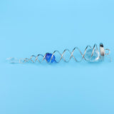 Max 7.5Crystal Spiral Twister Wind Twister Spinner for Indoor Outdoor Use Blue