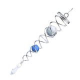 Max 7.5Crystal Spiral Twister Wind Twister Spinner for Indoor Outdoor Use Blue