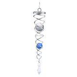 Max 7.5Crystal Spiral Twister Wind Twister Spinner for Indoor Outdoor Use Blue
