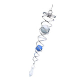 Max 7.5Crystal Spiral Twister Wind Twister Spinner for Indoor Outdoor Use Blue