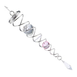 Max 7.5Crystal Spiral Twister Wind Twister Spinner for Indoor Outdoor Use Pink