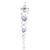 Max 7.5Crystal Spiral Twister Wind Twister Spinner for Indoor Outdoor Use Purple