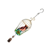 Max Birdcage Iron Craft Bird Wall Hanging Wind Chime Statue Garden Decor Red