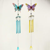 Max Butterfly Wind Chime Tube Ornament Yard Garden Hanging Decoration Gold