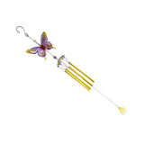 Max Butterfly Wind Chime Tube Ornament Yard Garden Hanging Decoration Gold