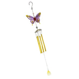 Max Butterfly Wind Chime Tube Ornament Yard Garden Hanging Decoration Gold