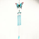 Max Butterfly Wind Chime Tube Ornament Yard Garden Hanging Decoration Blue
