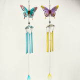 Max Butterfly Wind Chime Tube Ornament Yard Garden Hanging Decoration Blue