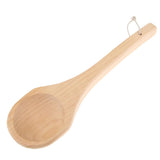 Max 15in Straight Long Handle Wooden Spoon Wooden Sauna Ladle Kitchen Soup Spoon