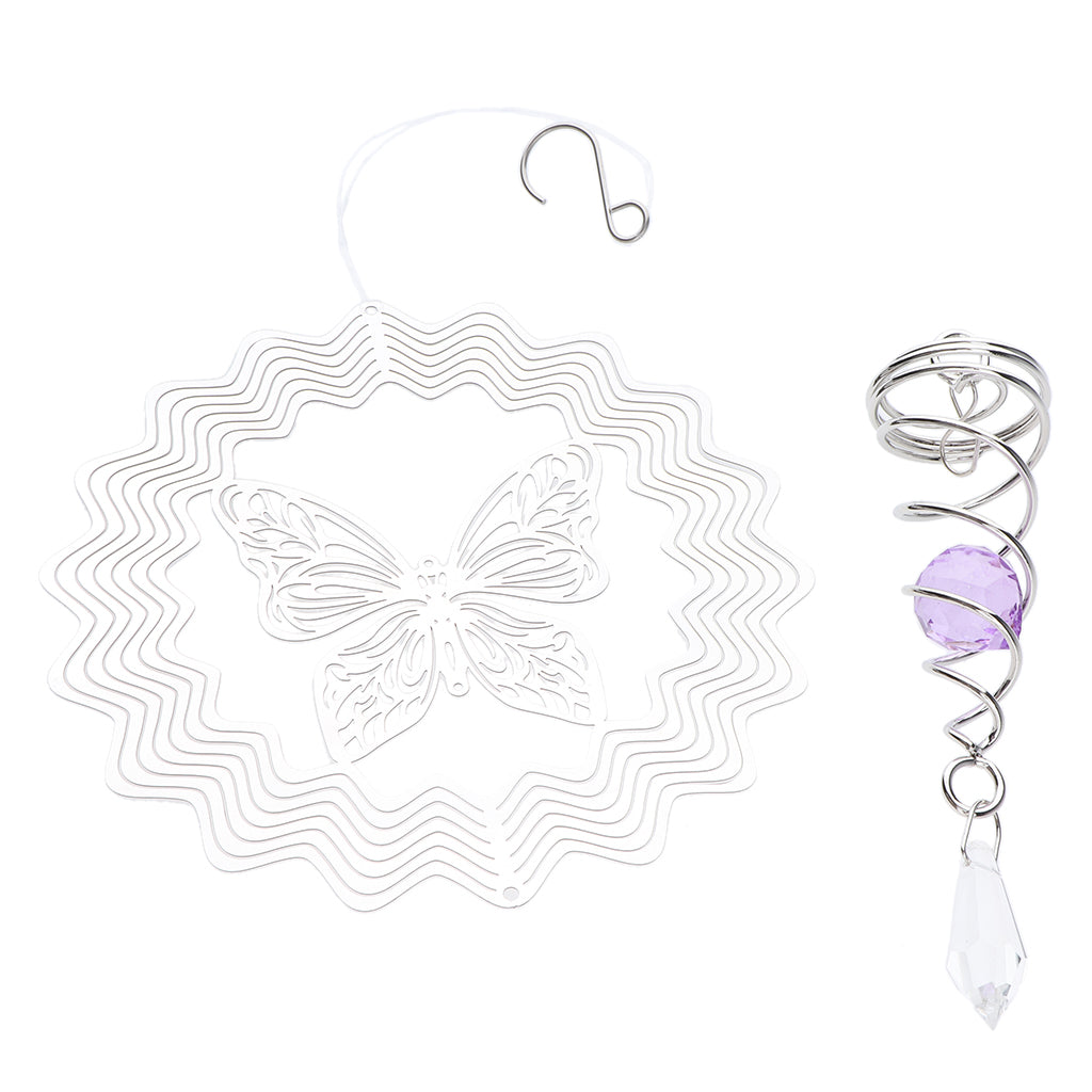 Max Crystal Spiral Twister Wind Twister Spinner ndoor Outdoor Butterfly shape