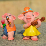 Max Miniature Dollhouse Bonsai Craft Garden Landscape Resin Pig Decor Play the Violin Pig