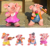 Max Miniature Dollhouse Bonsai Craft Garden Landscape Resin Pig Decor Play the Violin Pig