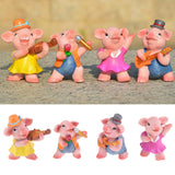 Max Miniature Dollhouse Bonsai Craft Garden Landscape Resin Pig Decor Play the Violin Pig