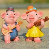 Max Miniature Dollhouse Bonsai Craft Garden Landscape Resin Pig Decor Play Guitar Pig