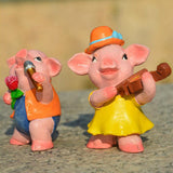Max Miniature Dollhouse Bonsai Craft Garden Landscape Resin Pig Decor Singing Pig
