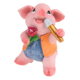 Max Miniature Dollhouse Bonsai Craft Garden Landscape Resin Pig Decor Singing Pig