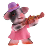 Max Miniature Dollhouse Bonsai Craft Garden Landscape Resin Pig Decor Play the Violin B