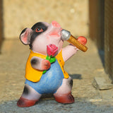 Max Miniature Dollhouse Bonsai Craft Garden Landscape Resin Pig Decor Singing B