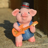 Max 4x Funny Cute Pig Garden Statue Resin Lawn Ornaments Deco Spotted Pig Family