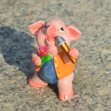 Max 4x Funny Cute Pig Garden Statue Resin Lawn Ornaments Deco Spotted Pig Family