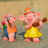 Max 4x Funny Cute Pig Garden Statue Resin Lawn Ornaments Deco Spotted Pig Family