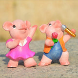 Max 4x Funny Cute Pig Garden Statue Resin Lawn Ornaments Deco Spotted Pig Family