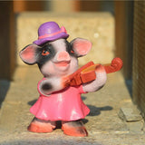 Max 4x Funny Cute Pig Garden Statue Resin Lawn Ornaments Deco Spotted Pig Family