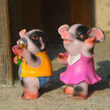 Max 4x Funny Cute Pig Garden Statue Resin Lawn Ornaments Deco Spotted Pig Family