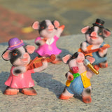Max 4x Funny Cute Pig Garden Statue Resin Lawn Ornaments Deco Spotted Pig Family