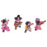 Max 4x Funny Cute Pig Garden Statue Resin Lawn Ornaments Deco Spotted Pig Family