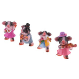 Max 4x Funny Cute Pig Garden Statue Resin Lawn Ornaments Deco Spotted Pig Family