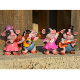 Max 4x Funny Cute Pig Garden Statue Resin Lawn Ornaments Deco Spotted Pig Family