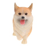 Max Resin Craft Standing Corgi Dog Figurine Home Decor Collectibles Yellow