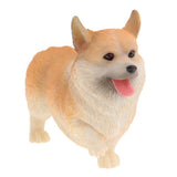 Max Resin Craft Standing Corgi Dog Figurine Home Decor Collectibles Yellow