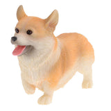 Max Resin Craft Standing Corgi Dog Figurine Home Decor Collectibles Yellow