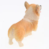 Max Resin Craft Standing Corgi Dog Figurine Home Decor Collectibles Yellow