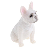 Max French Bulldog Figurine Model Garden Home Decor White Sitting