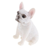 Max French Bulldog Figurine Model Garden Home Decor White Sitting