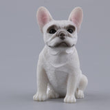 Max French Bulldog Figurine Model Garden Home Decor White Sitting