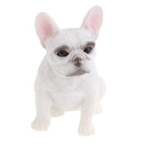 Max French Bulldog Figurine Model Garden Home Decor White Sitting