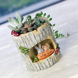 Max Resin Flowerpot Creative Succulent Planter Home Decoration Bunny picnic