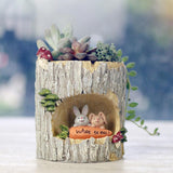 Max Resin Flowerpot Creative Succulent Planter Home Decoration Bunny picnic