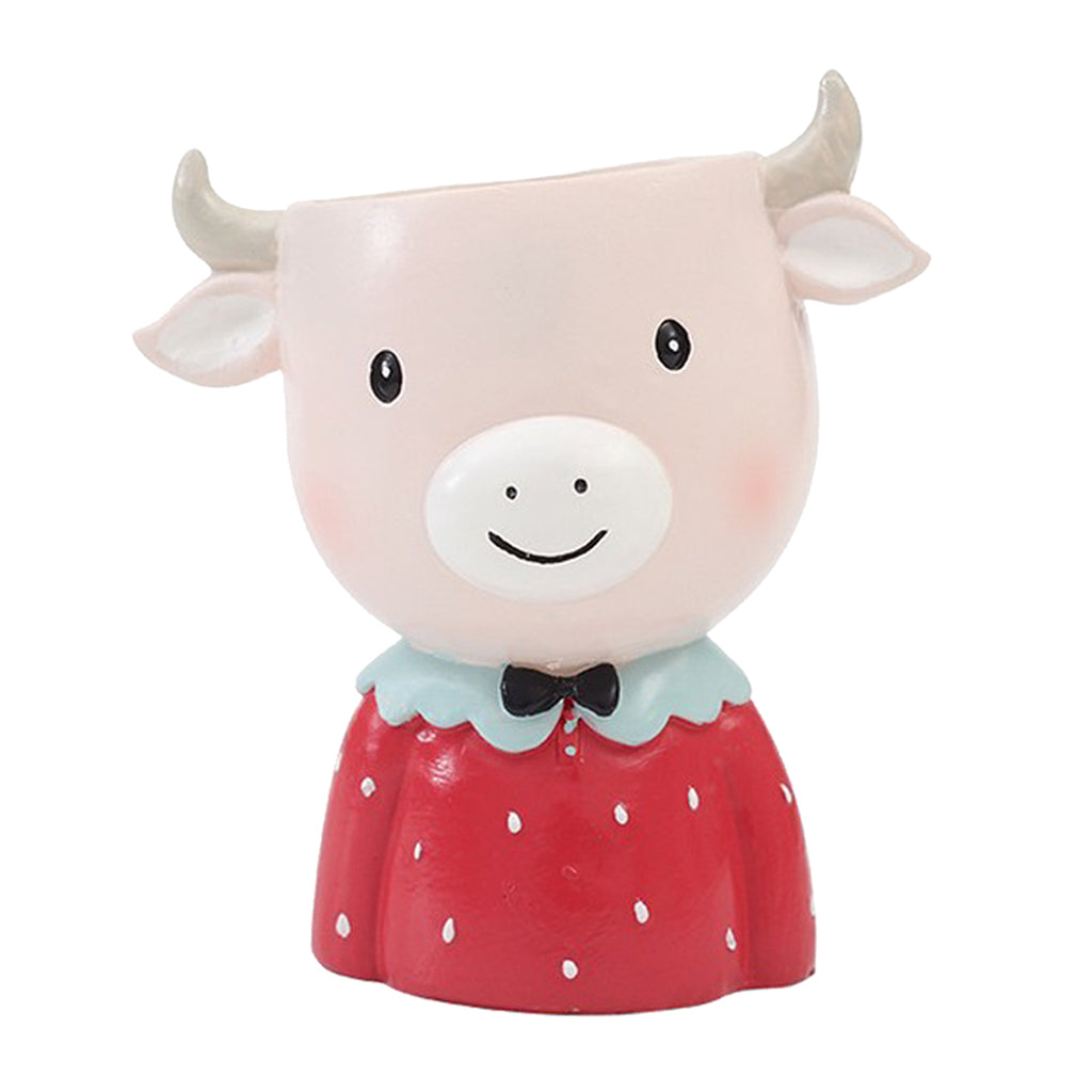Maxbell  Cute Animal Succulent Planter Bonsai Pot Flowerpot Office Home Decor Cow