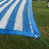 Max Blue White Stripe Sunblock Shade Cloth Net for Flowers,Plants,Patio 3m x 6m