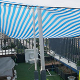 Max Blue White Stripe Sunblock Shade Cloth Net for Flowers,Plants,Patio 4m x 4m