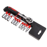 Max Socket Set Repair Tool Torque Ratchet Wrench Chrome Vanadium Steel 12Pcs L