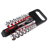 Max Socket Set Repair Tool Torque Ratchet Wrench Chrome Vanadium Steel 20Pcs M