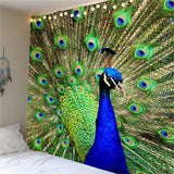 Max 3D Animal Wall Decor Tapestry Hanging Backdrop for Bedroom Living Room Dorm S Peacock
