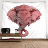 Max 3D Animal Wall Decor Tapestry Hanging Backdrop for Bedroom Living Room Dorm M Pink Elephant