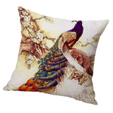 Square Cushion Cover for Soft Car Home Decor Two peacocks 45x45cm